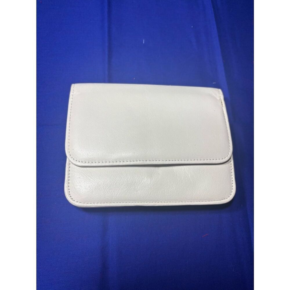 Classic White Women's Clutch Bag - Minimal Leather Design EPC